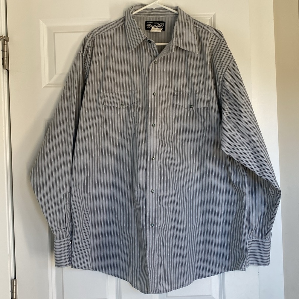 Wrangler Western Shirt Pearl Snap Long Sleeve Men’s size XXL